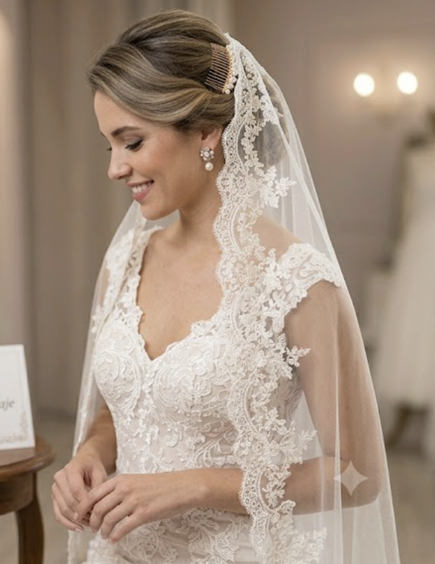 Velo mantilla de encaje estilo español