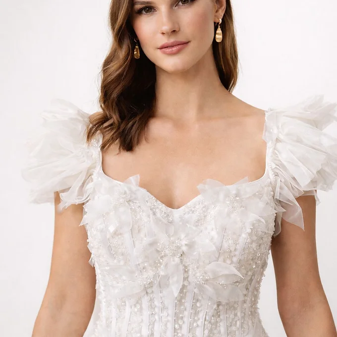 Detalle de encaje francés — vestido Camille