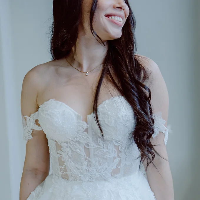 Detalle del vestido Celeste